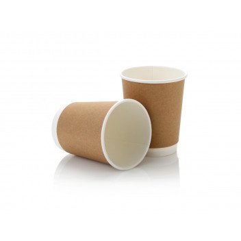 Coffee Cups Double Wall Kraft 250ml (20×25)