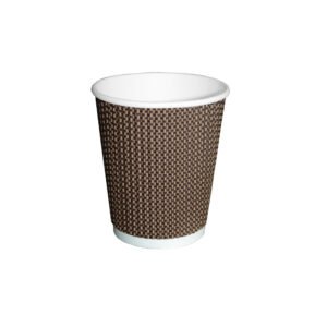 Coffee Cups Double Wall Dark Brown Ripple 250ml (20×25)