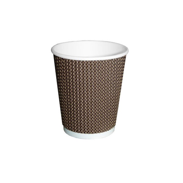 Coffee Cups Double Wall Dark Brown Ripple 250ml (20×25)