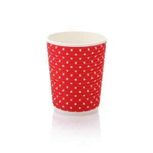 Horizontal Ripple Dots White Cups 250ml (1×25)