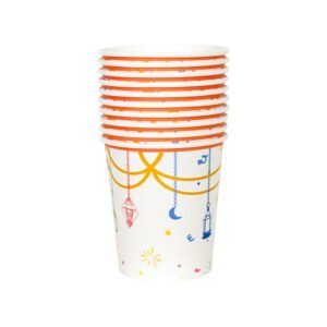 Islamic Lantern Design Paper Cups 250ml (1×10)