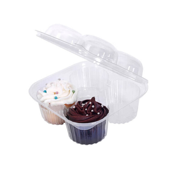 Cupcake Foldover Lid 4-Up Cup T616 – Secure & Clear Packaging
