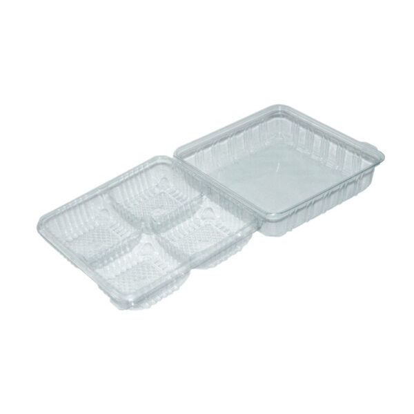 Bakery Container with Foldover Lid – 4 Cup Holder