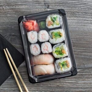 Sushi Box with Black Bottom – 13×6.5cm