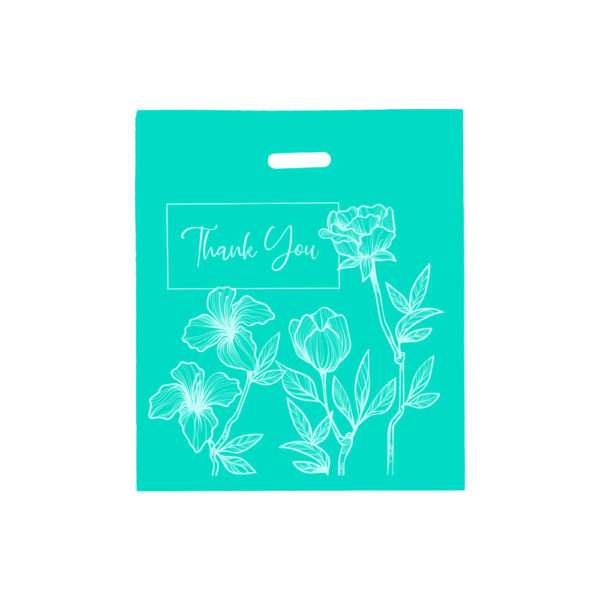 Boutique HD Turquoise Thank You Bags – Premium Retail Packaging