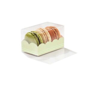 PVC Macaron Box 8x5x5cm Mint – Premium Transparent Packaging for Macarons