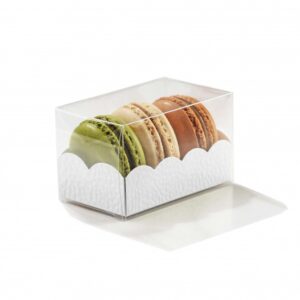 PVC Macaron Box 8x5x5cm Pearl – Elegant Clear Packaging for Macarons & Gifts